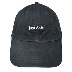 Just Do It Slideback Baseball Cap Black Large Adjustable Embroidered Cotton Nike